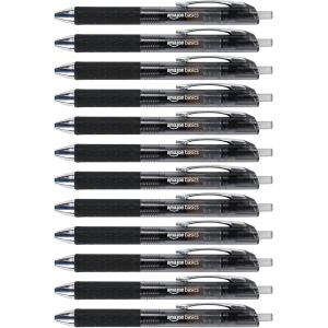 imageAmazon Basics Gel Pens Fine Point Smooth Writing Pens Retractable Assorted 07mm 12 PackBlack