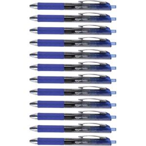 imageAmazon Basics Gel Pens Fine Point Smooth Writing Pens Retractable Assorted 07mm 12 PackBlue