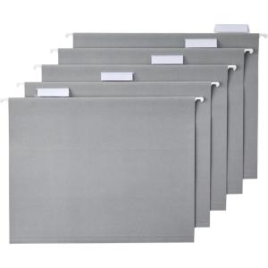 imageAmazon Basics Hanging File Folders Sturdy Letter Size 25Pack Assorted Jeweltone ColorsGray