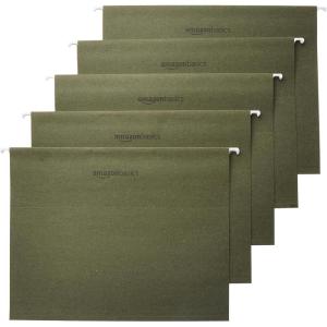 imageAmazon Basics Hanging Organizer File Folders for Efficient Filing Assorted Colors Letter Size Pack of 25Green