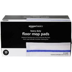 imageAmazon Basics Heavy Duty Floor Mopping Pads with Microfiber Fits Swiffer WetJet Mopping Systems 30 Count Pack of 1110 x 59 inches