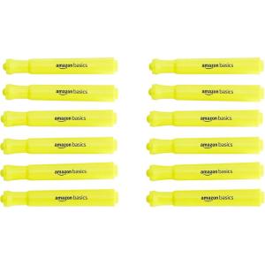 imageAmazon Basics Highlighters 12 Pack Assorted Colors Chisel TipBible HighlighterOffice and School SuppliesYellow