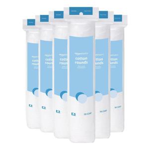 imageAmazon Basics Hypoallergenic 100 Cotton Rounds for Makeup Removal and Skincare 600 Count 6 Packs of 100 Count100 Count Pack of 6