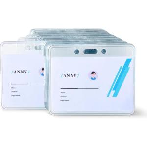 imageAmazon Basics ID Badge Holders Vertical Clear Plastic 255quot x 441quot Pack of 50Horizontal