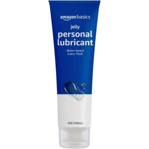 imageAmazon Basics Jelly Water Based Lube 8 Fluid Ounce Extra Thick Gel Personal Lubricant Easy to Clean Toy Friendly Condom Compatible 1 Pack4 Fl Oz