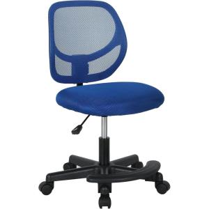 imageAmazon Basics Kids Adjustable Mesh LowBack Swivel Study Desk Chair with Footrest RedBlue