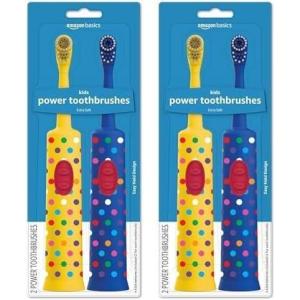 imageAmazon Basics Kids Battery Powered Toothbrush 2 Count 1 Pack Previously Solimo2 Count Pack of 2