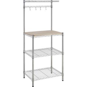 imageAmazon Basics Kitchen Storage Bakers Rack with Removable Top ChromeBeige 18quotD x 24quot W x 59quotH24