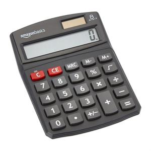 imageAmazon Basics LCD 8Digit Desktop Calculator Portable and Easy to Use Black 1PackBlack