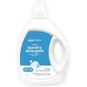 imageAmazon Basics Laundry Detergent Liquid Concentrated Fresh Scent 110 Loads 825 Fl Oz New PackagingClean Linen