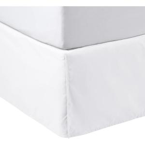imageAmazon Basics Lightweight Pleated Bed Skirt Queen Bright White SolidBright White