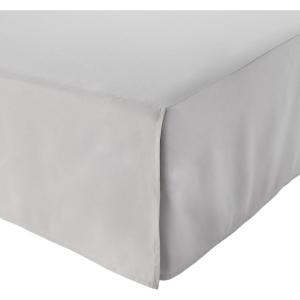 imageAmazon Basics Lightweight Pleated Bed Skirt Queen Bright White SolidLight Grey