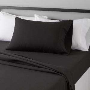 imageAmazon Basics Lightweight Super Soft Easy Care Microfiber 3 Piece Bed Sheet Set with 14Inch Deep Pockets Twin Frosted Lavender Solid 4 PackBlack