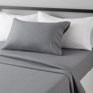 imageAmazon Basics Lightweight Super Soft WrinkleFree Easy Care Microfiber 4Piece Bed Sheet Set with 14Inch Deep Pockets Full Bright White SolidDark Gray