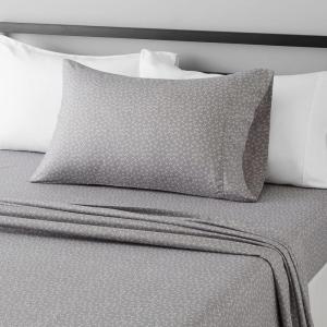 imageAmazon Basics Lightweight Super Soft WrinkleFree Easy Care Microfiber 4Piece Bed Sheet Set with 14Inch Deep Pockets Full Bright White SolidGray Arrows