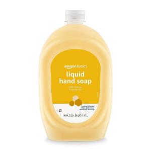 imageAmazon Basics Liquid Hand Soap Refill Milk and Honey Scent Triclosanfree 50 Fluid Ounces Pack of 1Milk  Honey