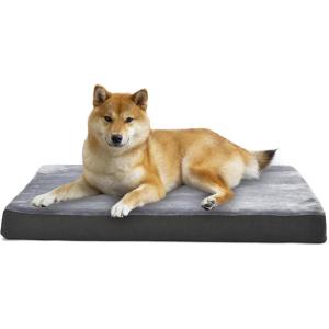 imageAmazon Basics Living Room Couch Dog Bed with Premium Foam PressureRelief Support for Dogs up to 90lbs Machine Washable Cover Extra Large Sized 44quot x 35quot GreyGrey