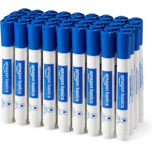 imageAmazon Basics LowOdor Dry Erase Whiteboard Markers Fine Tip Blue 36 CountBlue