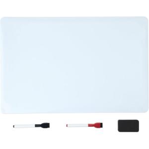 imageAmazon Basics Magnetic Dry Erase Board Fridge WhiteBoard Sheet 20quot x13quot 2 Markers and EraserWhite