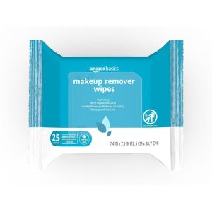 imageAmazon Basics Makeup Remover Wipes Fragrance and AlcoholFree Gentle Cleansing Removes Waterproof Mascara Dermatologist Tested 25 Count Pack of 2 Previously SolimoHydrating