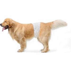 imageAmazon Basics Male Dog Diapers 30 Count XSmall Ultra Absorbent Disposable Wrap with Secure Fit Leakproof and ComfortableLarge Pack of 30