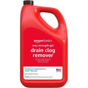 imageAmazon Basics Max Strength Drain Cleaner Hair Clog Remover Gel  Unclogs Hair and Grease 80 Fl Oz80 Fl Oz Pack of 1