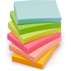imageAmazon Basics Mini Rectangular Sticky Notes 15x2 Inches Bright Colors SelfStick Pads Easy to Post for Home Office Notebook 70 sheetsPad Pack of 24