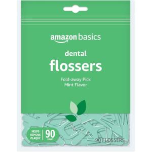 imageAmazon Basics Mint Dental Flossers 90 Count 1 Pack Previously Solimo90 Count Pack of 1