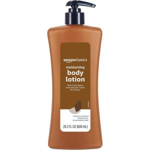 imageAmazon Basics Moisturizing Cocoa Butter Body Lotion for Dry Skin NonGreasy Paraben Free Lightly Scented 203 Fl Oz Pack of 4203 Fl Oz Pack of 1