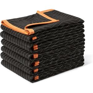 imageAmazon Basics Moving Blankets 72quot x 40quot Pack of 6 Black72Inch by 80Inch