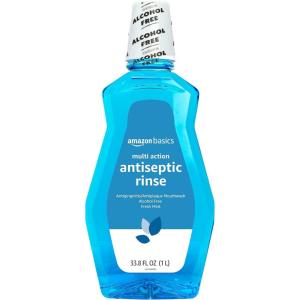 imageAmazon Basics Multi Action Antiseptic Rinse Alcohol Free Fresh Mint 1 Liter 338 Fluid Ounces 1Pack Previously Solimo338 Fl Oz Pack of 1