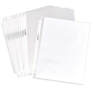 imageAmazon Basics NonGlare Sheet Protector for Paper Sturdy with PrePunched Holes Clear 85 x 11 Inch 500 Count1200pack