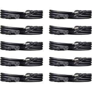 imageAmazon Basics PC Power Cord 12 feet AC Power Cord for Monitor Computer TV 3 Prong 18 AWG 125 Volts Black10Pack 10 Count