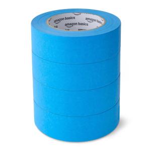 imageAmazon Basics Painters Tape 141quot x 60Yard 4 Rolls Blue141Inch x 60Yard