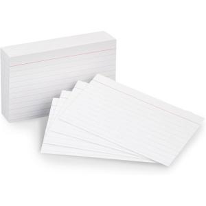 imageAmazon Basics Paper Flash Ruled Index Note Cards Heavy Weight White 3 x 5 Inch Card 300 Count 100 Pack of 3White