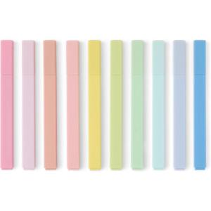 imageAmazon Basics Pastel Highlighters Set No Bleed Bible Assorted Colors 10 Pieces Chisel Tip
