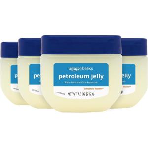 imageAmazon Basics Petroleum Jelly White Petrolatum Skin Protectant Unscented 375 oz 1Pack Previously Solimo75 Ounce Pack of 4