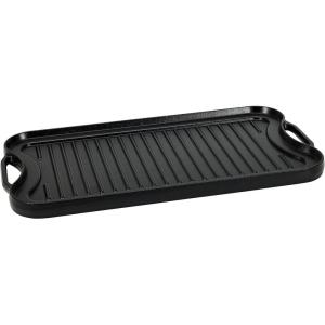 imageAmazon Basics PreSeasoned Cast Iron Reversible Rectangular GrillGriddle Black 20 x 1039 x 098 inch