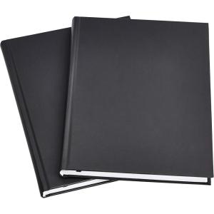 imageAmazon Basics Professional Journal 105X75 inches Black 2Pack8 count
