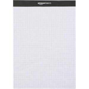 imageAmazon Basics QuadRuled Graph Paper Pad Pack of 2 85 Inch x 1175 Inch 100 SheetsPad White2 Pack