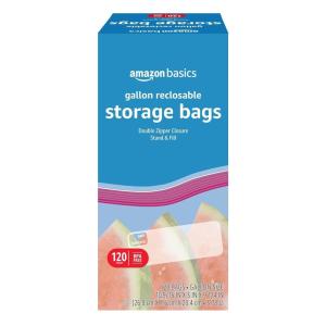 imageAmazon Basics Reclosable Quart Food Storage Bags BPA Free 150 CountGallon Pack of 120