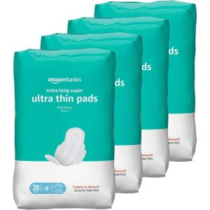 imageAmazon Basics Regular Absorbency Pads for Women Ultra Thin with FlexiWings Unscented Size 1 36 Count 1 PackSize 3