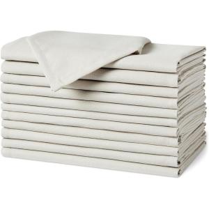 imageAmazon Basics Reusable Stain and Wrinkle Repellent Cloth Napkins 12 Pack 17 x 17 inches WhiteWhite