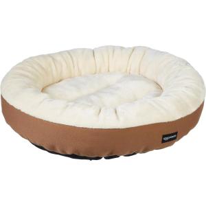imageAmazon Basics Round Bolster Pet Bed for Dog or Cat with Flannel Top 200quot L x 200quot W x 80quot Th Brown and Ivory200L x 200W x 60TH