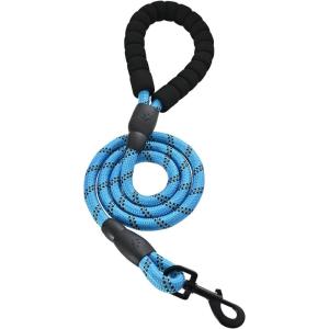 imageAmazon Basics Round Dog Leash Heavy Duty Durable Rope for Small Medium and Large Dogs Lightweight Design for Walking Training and Outdoor Activities Blue 6 FtBlue