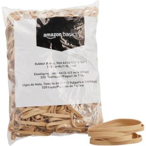 imageAmazon Basics Rubber Bands Size 19 312 x 116 Inch 1250 Bands1 lb Pack 3Pack TanSize 64