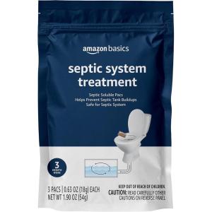 imageAmazon Basics Septic Tank Pods Septic Tank Treatement Unscented 063 oz Pack of 3 3 Month SupplyPac