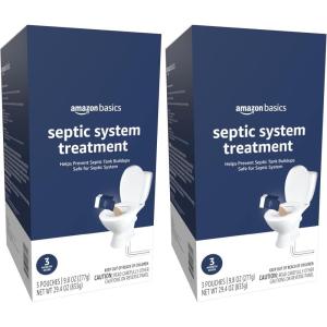 imageAmazon Basics Septic Tank Pods Septic Tank Treatement Unscented 063 oz Pack of 3 3 Month SupplyPowder