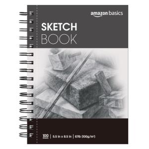 imageAmazon Basics Sketch Pad for Artists 67 lb  100 gsm 100 Sheets 55quotx85quot White55x85
