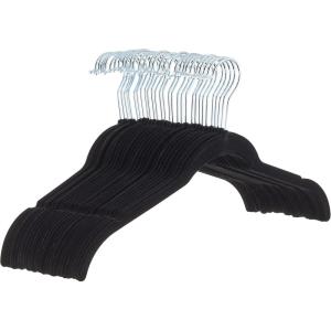 imageAmazon Basics Slim Velvet NonSlip Shirt Clothes Hangers Pack of 100 BlackBlack